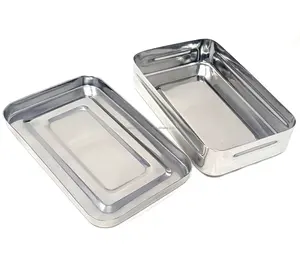 Boîte de rangement manuelle en acier inoxydable perforé pour instruments médicaux 7x3x1.5 pouces CE ISO OEM autoclavable de haute qualité pour la chirurgie - Product Image 5