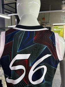 เสื้อบาสเก็ตบอลผู้ชาย Meera Impex แบบซับลิเมชั่น ผ้าตาข่าย แขนกุด คอกลม ลายพิมพ์เรขาคณิต ทรงปกติ ใส่ได้ทุกฤดู - Product Image 4