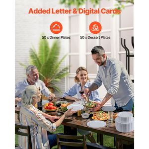 Platos de Plástico Desechables Blancos Resistentes de 9.8 Pulgadas, Paquete de 100 Unidades, 50 Platos de Plástico de 9.8 Pulgadas - Product Image 2