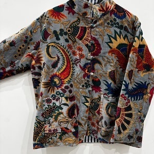 Veste élégante en velours brodée Suzani, faite à la main, style bohème ethnique vintage, manteau tendance, vêtement d'extérieur de créateur - Product Image 3