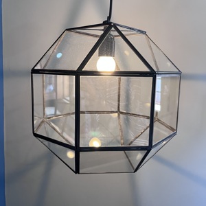 Luminaire suspendu en verre géométrique moderne, suspension en métal noir, lampe LED suspendue au plafond, éclairage décoratif d'intérieur, salon - Product Image 2