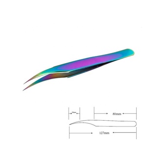 Pince à épiler professionnelle d'extension de cils à prise parfaite en fibre 90 75 degrés - Product Image 2