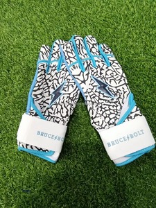 Bruce <b>Bolt</b> Batting Gloves Pink White Speckled Design <b>Hook</b> And Loop Closure Unisex Adult Training Gloves - Product Image 2