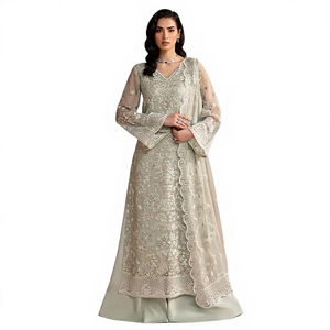Meilleure Collection Formelle Femme 2026 Style Pakistanais en Chiffon Brodé 3 Pièces – Design Exclusif et Tissu Uni pour Soirées - Product Image 1