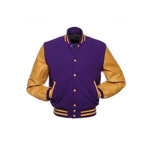 Personnalisez votre propre veste de lycée en laine et cuir doré avec le nom de votre marque dans un style unique - Product Image 6