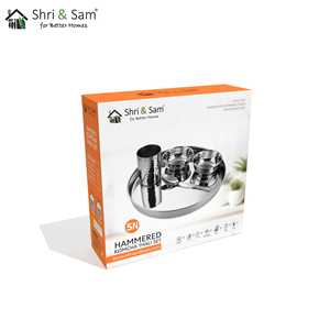 Service Thali martelé 30 cm avec collection de vaisselle élégante en acier inoxydable Komcha - Product Image 3