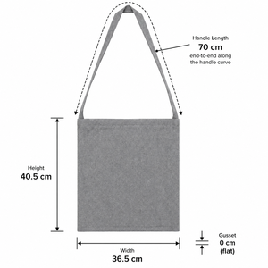 Bolsa de Tela de Algodón Reciclado de 225 GSM, 36.5x40.5 cm, Gris, Asa de Hombro Individual, Logotipo Personalizado, Promocional, Compras al por Mayor, OEM, ODM - Product Image 2