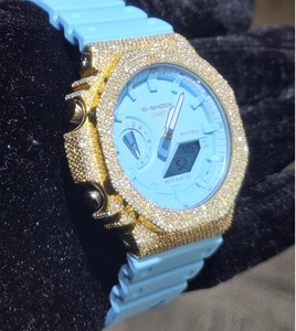 Sky Blue Moissanite <b>Watch</b> Iced Out Hip Hop Jewellery Diamond Bust Down Mens <b>Watch</b> Luxury VVS1 - Product Image 1