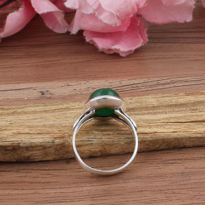 Natural <b>Turquoise</b> Sterling Silver Women's Wedding <b>Ring</b> Genuine Gemstone Classic Bezel Setting Jewelry Wholesale - Product Image 6