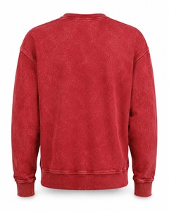Premium Men Acid Wash <b>Sweatshirt</b> Washed Cotton Blend Pullover <b>Oversized</b> Fit Soft Texture <b>Vintage</b> Inspired Fashion Clothing - Product Image 2