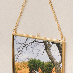 Cadre photo rectangulaire en laiton avec verre transparent, à suspendre, best-seller, prix le plus bas, chaîne de suspension, décoration murale pour la maison - Product Image 5