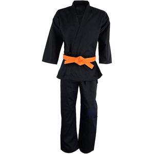 Kimono de Karate para Mujer, Negro, 100% Algodón, Corte Regular, Talla Adulto, Estilo Liso Teñido, Resistente - Product Image 3