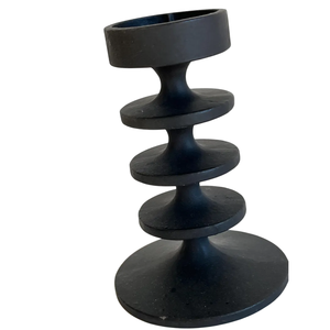 Nouveau support de bougie décoratif pour la maison en aluminium noir mat moderne, finition noire faite à la main, personnalisé - Product Image 4