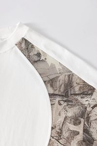 T-shirt Homme Oversize à Panneaux, Coton Lourd 240 GSM, Coupe Classique, Streetwear, Col Rond, Tissu Dobby, Décontracté, OEM - Product Image 5