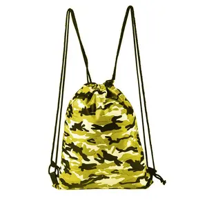迷彩定制设计时尚男女运动健身房拉绳包聚酯尼龙防水高品质背包包