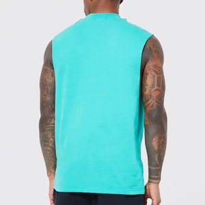 Custom Wholesale <b>Men's</b> Breathable Knitted Polyester/Cotton V-neck High Street Style Sportswear Tank <b>Top</b> - Product Image 2
