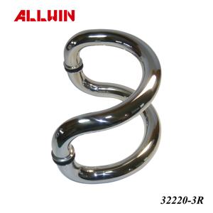 Poignées de porte et de fenêtre à tirer et pousser, style coude, montées sur verre, à double embout - Product Image 6