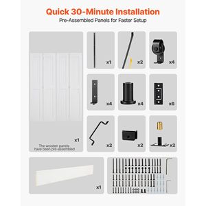 Porta Scorrevole a Soffietto in MDF da 48 x 84 Pollici, Design Salvaspazio a Telaio a H, Preassemblata con Kit Ferramenta Incluso - Product Image 5
