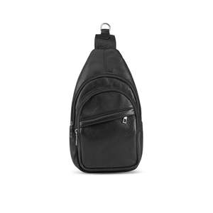 Multi Pocket Genuine Leather Crossbody Chest Sling Bag Durable Travel Shoulder Pack with <b>Adjustable</b> <b>Strap</b> and Secure Zipper - Product Image 3