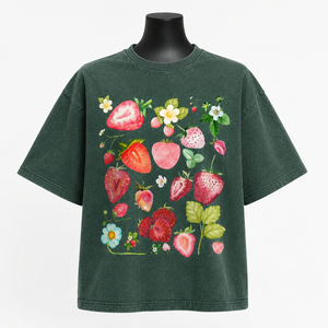 Camiseta Verde Extra Grande Personalizada para Mujer, con Estampado de Frutas, Manga Corta, Informal, de Algodón, Precio Económico al por Mayor, Transpirable - Product Image 1