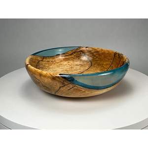 Bol en bois et résine élégant et durable pour la cuisine, pour servir des fruits, des collations, des aliments - Product Image 1