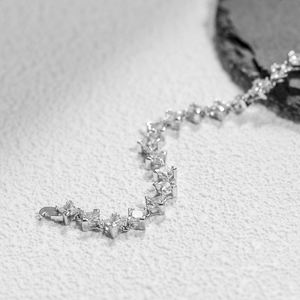 Unisex Silver Plated Tennis Bracelet Princess Cut Moissanite Channel Setting Trendy Luxury GRA Certified Wedding <b>Gift</b> - Product Image 4