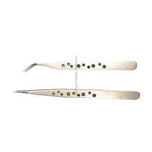 Ensemble de pinces à cils en acier inoxydable de qualité supérieure, 2 pièces, couleur argentée, pointe pointue, couleurs personnalisées, emballage personnalisé - Product Image 5