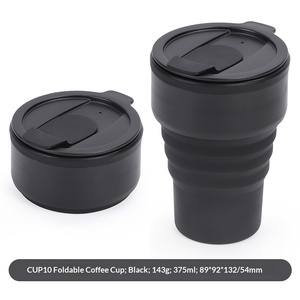 Tasse à café américaine, tasse de voyage pliable en silicone, bouteille d'eau de poche en silicone - Product Image 5