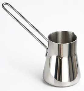 หม้อกาแฟตุรกีทองแดงขัดเงา Cezve Stovetop Ibrik พร้อมด้ามจับโลหะแบนยาวสำหรับร้านกาแฟและร้านอาหาร - Product Image 3