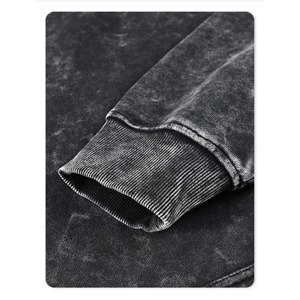 Sudadera con Capucha Extra Grande para Hombre, 100% Algodón, Felpa Francesa, Color Sólido Lavado, Diseño con Bolsillo, Informal, Otoñal, Tejida, Manga Larga - Product Image 4