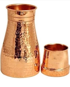 Carafe en cuivre pur avec couvercle, design logo, vaisselle métallique pour le thé, fournitures en gros, carafe métallique de style américain - Product Image 2