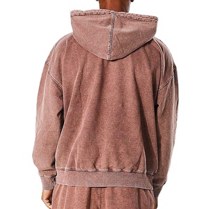 Sweat à capuche personnalisé de haute qualité lavé à l'acide 100% coton poids lourd goutte épaule sweats à capuche lavés à l'acide hommes par BS 2026 - Product Image 6