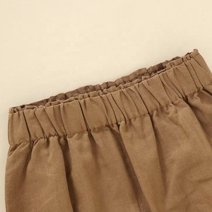 Pantalones Cortos Casuales para Niños Pequeños, 100% Algodón, Colores Sólidos, Cintura Elástica con Volantes, Cierre de Cremallera, Secado Rápido - Product Image 5