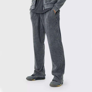 Pantalones Deportivos Unisex Personalizados de Felpa de Algodón Grueso, Lavado Ácido, Estilo Vintage, Efecto Desgastado por el Sol, para Hombre - Product Image 4