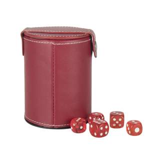 Gobelet à dés double en cuir PU de luxe classique moulé à la main de haute qualité avec logo personnalisé pour les jeux - Product Image 1
