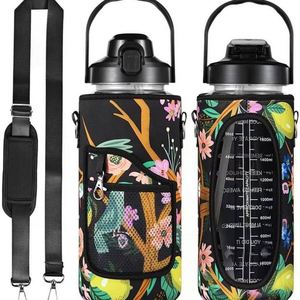 Bouteille d'eau multifonctionnelle portable pour le sport en plein air de 2000 ml avec sangle de transport et étui de protection - Product Image 5