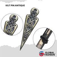 2026 Traditional New Kilt Pin Accessory Celtie Knot Scottish Brass Color Antique/Chrome Finish Size 4"