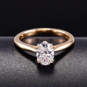 Anillo de Compromiso de Diamante Ovalado en Oro Rosa, Clásico Solitario con Cuatro Puntas, Joyería Fina para Mujer - Product Image 6