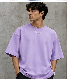 Cotton French Terry Oversized tshirt Heavy Knit Relaxed Body Unisex Streetwear Tee Custom <b>Logo</b> Printing Wholesale Manufacturer - Product Image 1