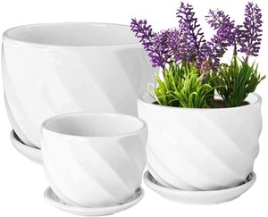 Macetas y Soporte de Cerámica Pintadas a Mano con Diseño Floral Clásico Mughal de Lane Exclusive, con Base de Malla Perforada para Jardín y Hogar - Product Image 3