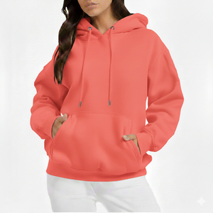 Sudadera con Capucha Oversize Estampada y Forrada para Mujer, Servicio OEM, Alta Calidad, Felpa Suave, Estilo Casual, Corte Holgado, Cálida para Invierno - Product Image 1