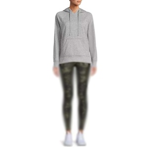 Sudadera con capucha de mujer bordada con logotipo personalizado de alta calidad con lentejuelas bolsillo de canguro mangas completas Sudadera con capucha con logotipo frontal ligero - Product Image 4