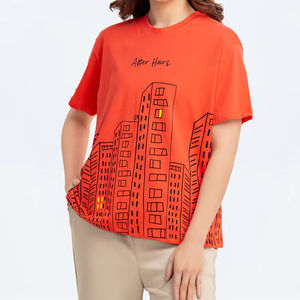 Camisetas Casuales de Mujer, Tejido de Punto, Manga Regular, Impresión Digital, Ecológicas, Transpirables, 100 Gramos - Product Image 2