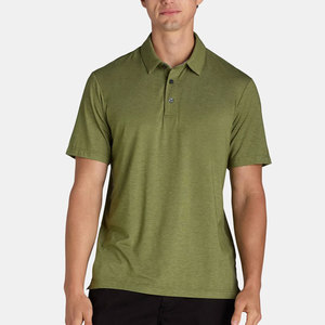 Polo personnalisé en polyester, vêtements de sport vert respirant pour homme, haut pour entraînement professionnel en salle de sport, vêtements décontractés, nouveau style technique - Product Image 1