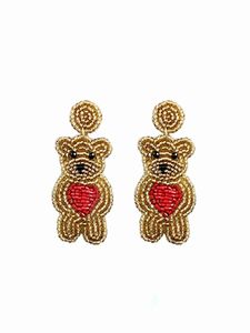 Boucles d'oreilles créoles personnalisées brodées à la main avec perles de rocaille et motifs emoji, tendance, pour mariages, fêtes, événements festifs, cadeaux, pendantes, de luxe - Product Image 2