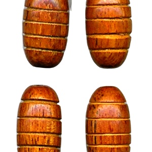 27x15mm Hand-Crafted Round Wooden Beads with Heart Pattern Colored Options-Easter & Baptism Occasions Modern Design - Product Image 3