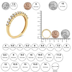 Anello Nuziale in Oro Giallo 10K con Diamante Certificato IGI da 1/2 Carato, Fascia Scanalata, Colore J-K, Purezza I1-I2, Stile a Griffe - Product Image 6