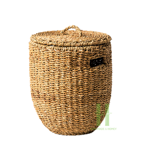 Juego de 3 cestos de jacinto de agua rectangulares tejidos a mano, cesta de almacenamiento, cesta tejida grande para baño, fábrica OEM en Vietnam - Product Image 5