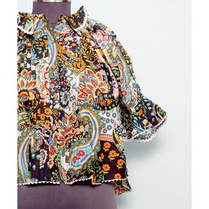 เดรสลำลองผู้หญิงผ้าฝ้ายแท้ 100% ทรงเอไลน์  รักษ์โลก  สำหรับสาวออฟฟิศ  แขนสั้น คอโอ  ลายดอกไม้  สไตล์วินเทจ  โรแมนติก  ทรงพอดีตัว - Product Image 2