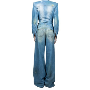 Veste en jean bleu clair sur mesure OEM/ODM pour femmes, qualité supérieure, veste d'hiver confortable pour femmes, veste varsity - Product Image 2